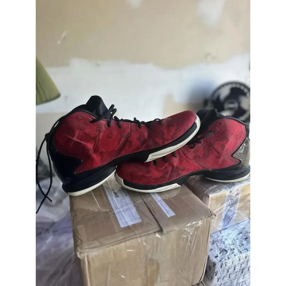 Men’s Red Black Basketball Shoes Size‎ 13 Athletic High Top Sneakers
